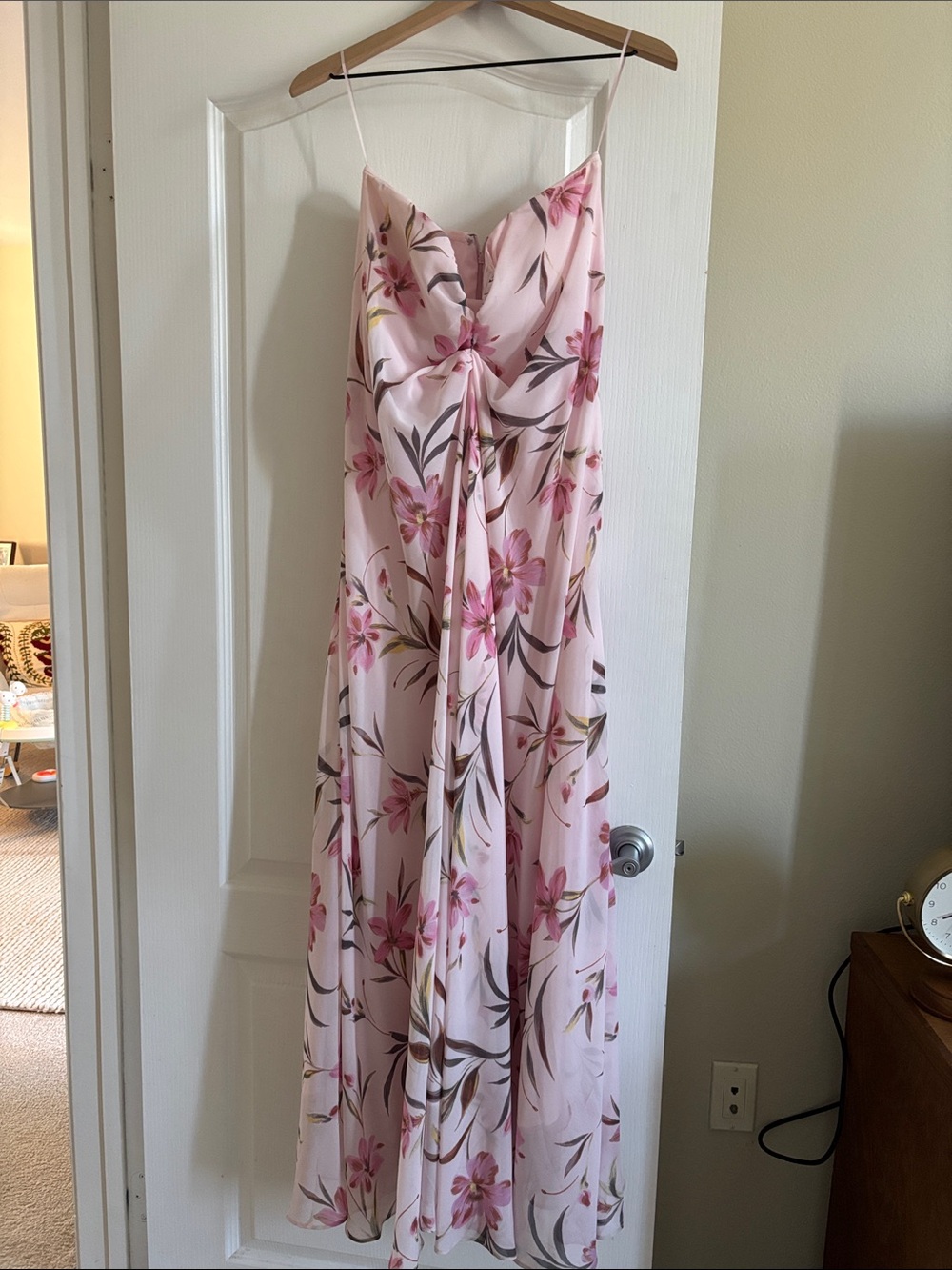 Parker Pink Floral Twist-Front Maxi Dress